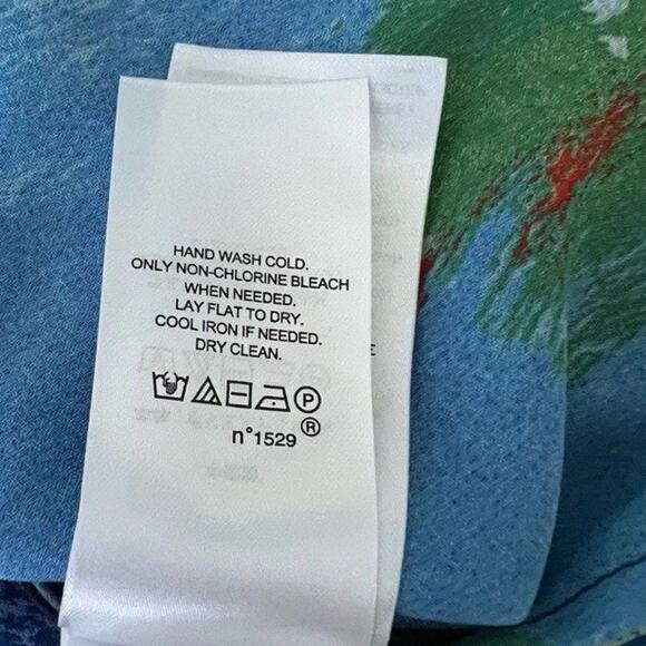 Ralph Lauren Floral Pleated Crinkle Georgette Top 3X Flutter Sleeve V-Neck Flowy - Picture 11 of 11